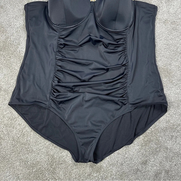 Torrid Underwire Cage Front One Piece Swimsuit in Deep Black Size 5X - Picture 6 of 15